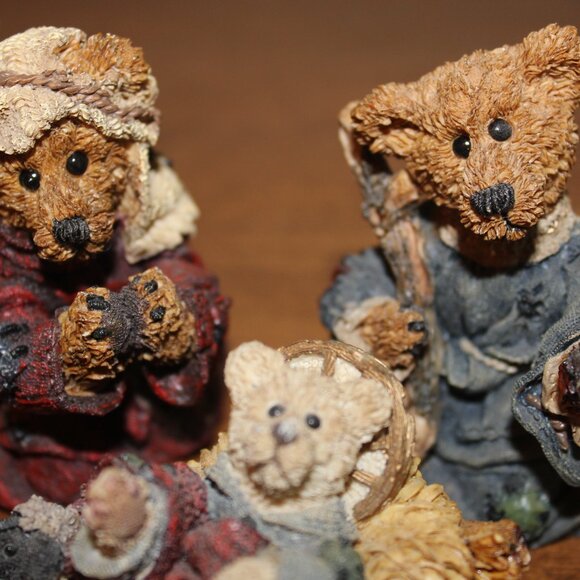 Boyds Bear Nativity Christmas Peace on Earth Series #4 Figurine Set Vintage 1995 - Picture 3 of 13